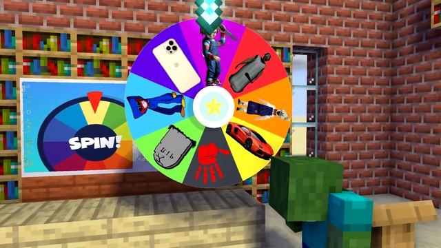 Monster School : spin wheel  horror & funny Challenge [ part 2 ] - Minecraft Animation