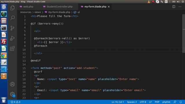 Learn Laravel 8 Beginners Tutorial #16 -  Form Validation validate() Method & Rules #1