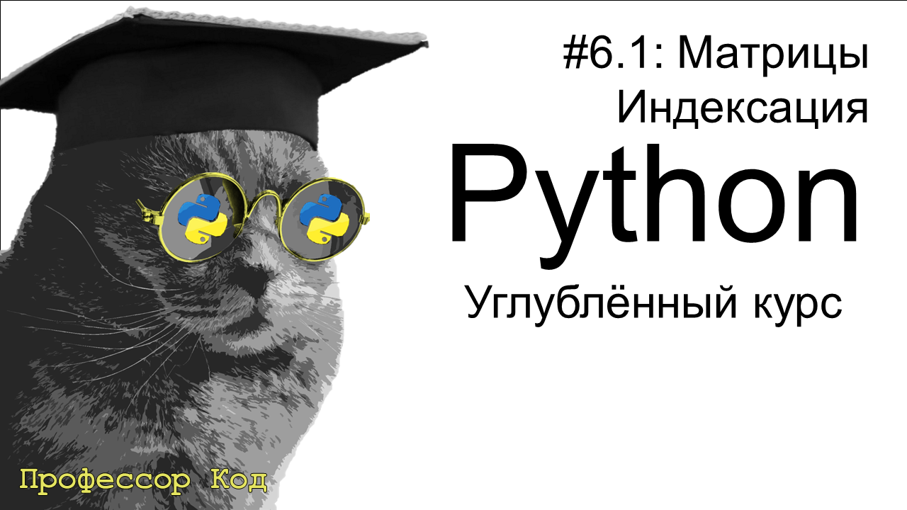 Матрицы. Индексация | Python: углубленный курс| Профессор код
