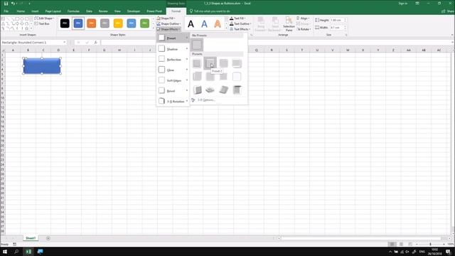 Excel VBA Online Course - 1.3.3 Shapes as Buttons