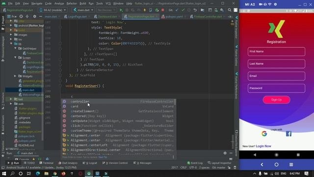 Flutter Firebase Authentication using GetX library - firebase auth example