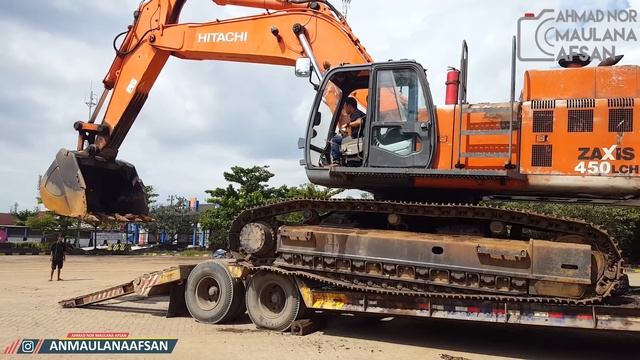 KEBESARAN!! Perjuangan Keras Lowboy Trailer Lowbed Volvo FM12 Muatan Hitachi Zaxis 450 LC