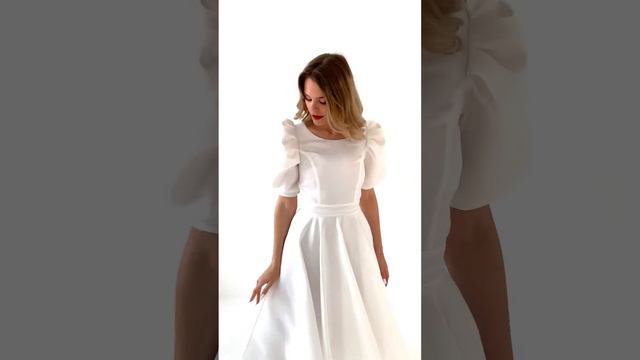 Свадебное платье Элли миди-2 атлас