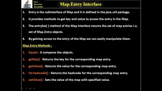334. Java Collections - Map.Entry Interface