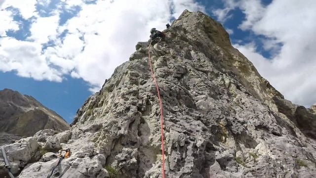 Climbing in the Dolomites: Via Comici alla Torre piccola di Falzarego