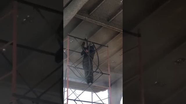Аэродром Торбеево-Старт, пескоструйная очистка ангара.