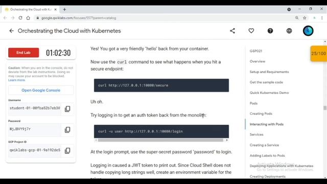 Orchestrating the Cloud with Kubernetes | Qwiklabs GSP021