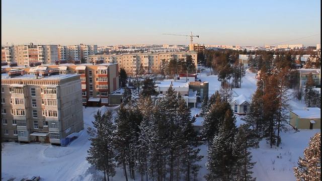 Город Нерюнгри. Зимнее морозное утро