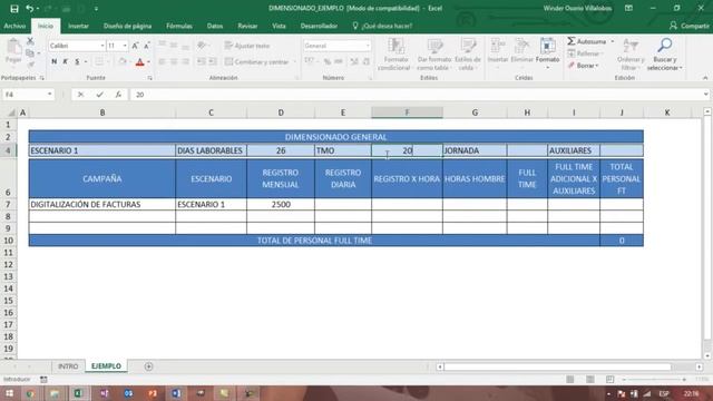 Dimensionado de Operaciones / Sizing Operations