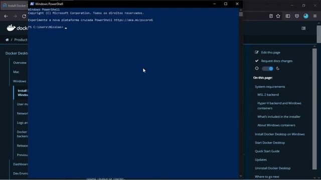 Instalando Docker, WSL2 e sqlitebrowser no Windows 10.