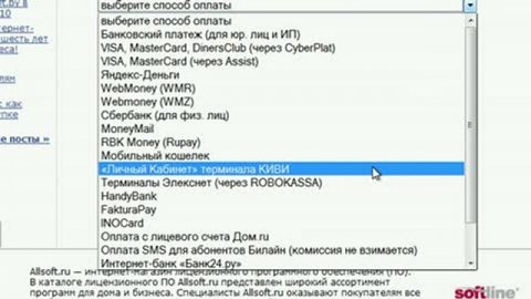 Оплата заказов на Allsoft.ru (4/5)