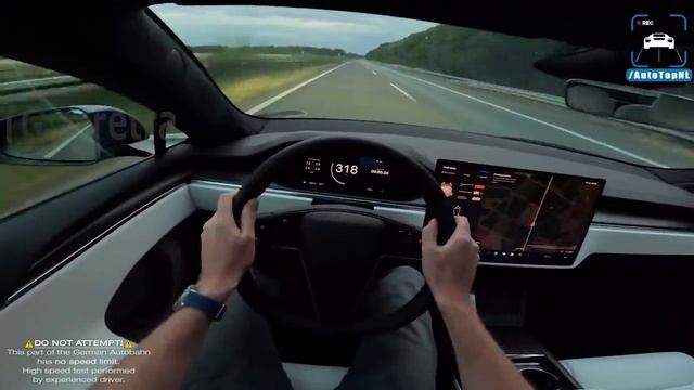 Как выглядит разгон Tesla S PLAID до 328 км/ч #авто #Тесла #разгон