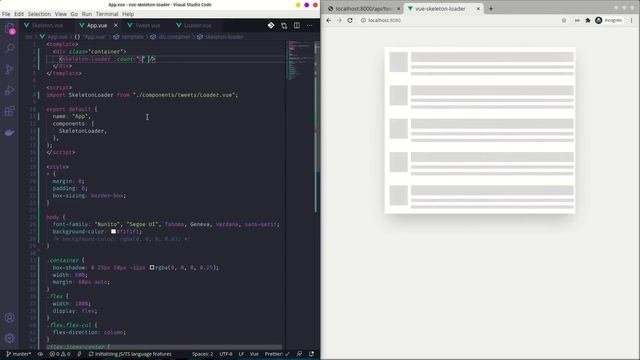 Vue 3: Fetch async data using  Custom Skeleton Loader