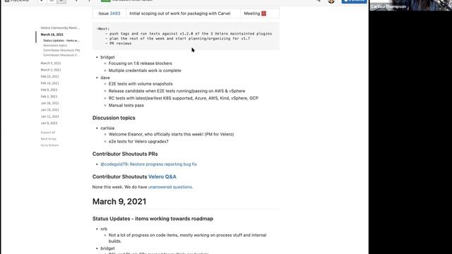 Velero Community Meeting / Open Discussion - March 16, 2021