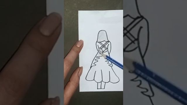 Girl from back side drawing # Easy drawings step by step # How to draw a girl # Drawing for girls