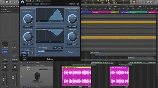 Logic Pro X - 67 - Mixing part9 - DeEsser Plug-in Reducing Sibilance