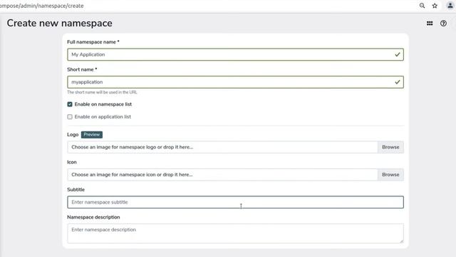 How to create a namespace in Corteza