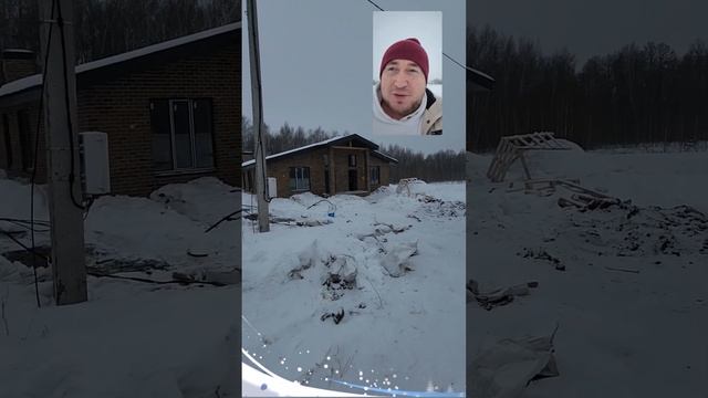 строим дом из кирпича одноэтажный зимой