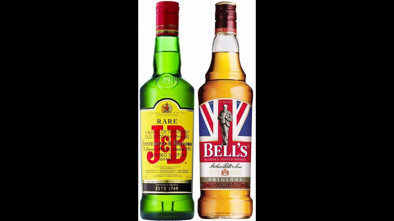 Сравнение Blended Scotch Whisky Bell’s и Blended Scotch Whisky J & B RARE.