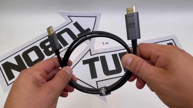 Кабель TUBON DisplayPort - HDMI 8K 60Hz, ПВХ, Чип PS196 OD5.0 DH03 1м