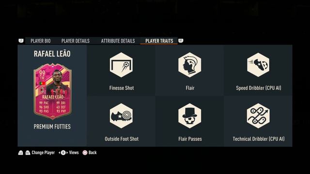 Rafael Leao 99 Premium Futties SBC Completed - FIFA 23 Ultimate Team