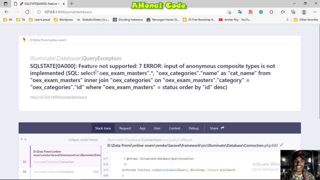 SQLSTATE0A000:Feature not supported:7 ERROR: input of anonymous composite types is not implemente