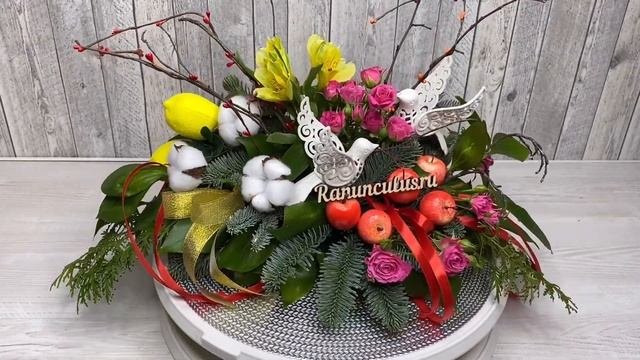 Зимняя композиция на стол