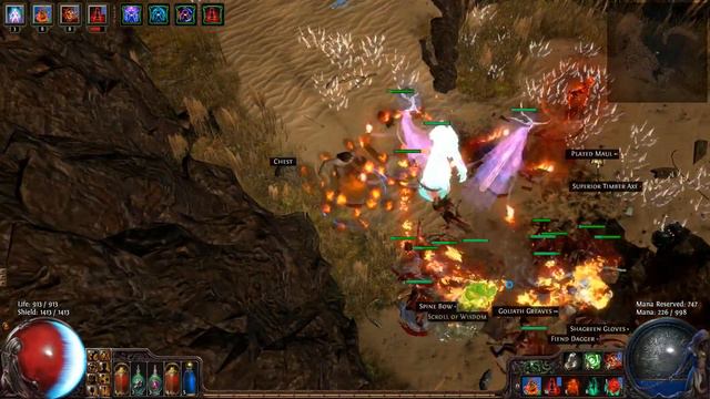 No snapshot Dunes Map Solo Level 67 Summoner Witch - Path of Exile