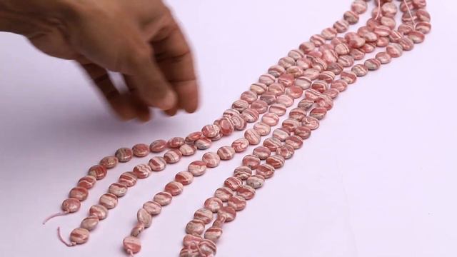 Rhodochrosite Round Disc Beads AAA Grade Size-14 MM Length-16 Inch 1 Strand Weight 307 Cts