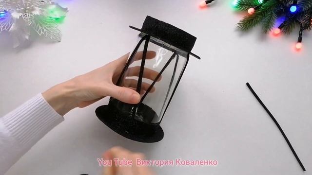 Как сделать ФОНАРИК из стеклянной банки и фоамирана | Новогодний декор | Новогодние поделки | DIY