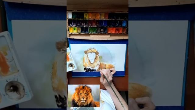 Мастер-класс "Лев акварелью"