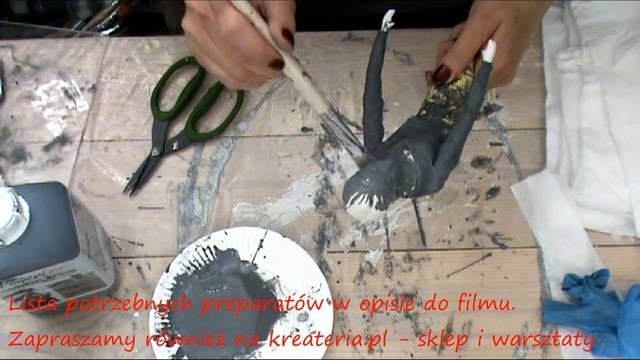 Anioł na desce - powertex z elementami decoupage - jak zrobić anioła, KreaCraftShow98