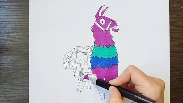 Drawing Painting Coloring Fortnite Lama  Colorbook  Pencil paint