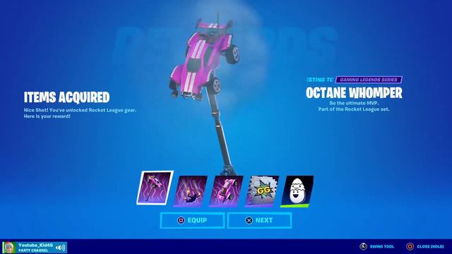 Unlocking New Fortnite X Rocket League Rewards!!! RL SideSwipe
