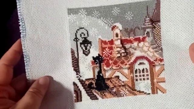 риолис городикошки зима  610 осень готовыеработы вышивка вышивкакрестом