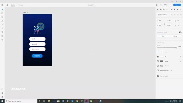 Register and Signin Screen UI Design in Adobe XD | UI design xd template | Aramana