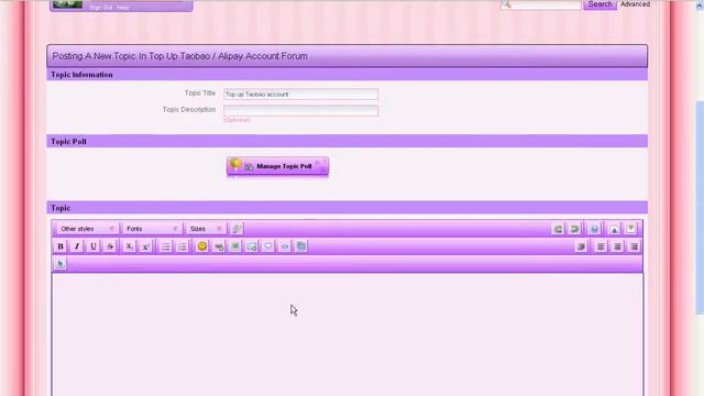 Taobao / Alipay account top up demo.