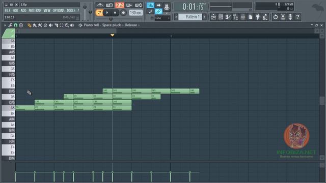 FL Studio 20. 5.03-Нож (нарезка нот)