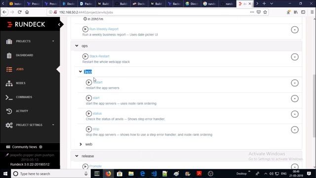 How to setup RUNDECK self-service portal with the sample project
