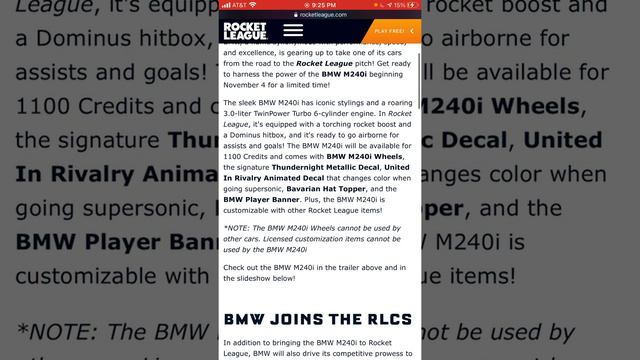 BMW Joins Rocket League!!