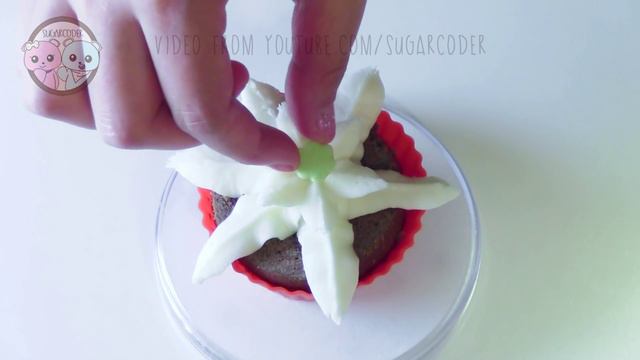 CHRISTMAS STAR OF BETHLEHEM CUPCAKES, FLOWER CUPCAKES