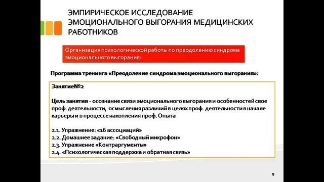 дипломная презентация по профилактике эмоционального выгорания
