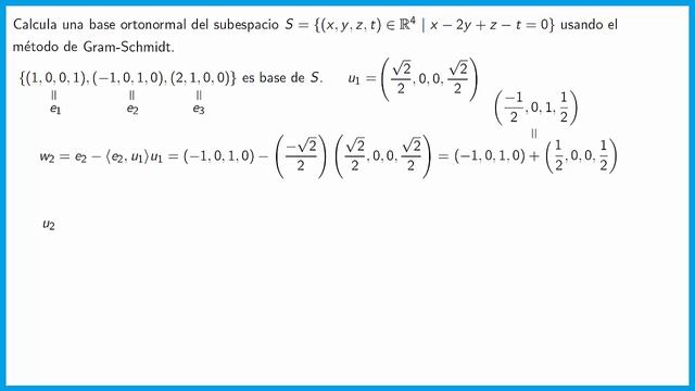 Método de Gram Schmidt para obtener bases ortonormales Universidad