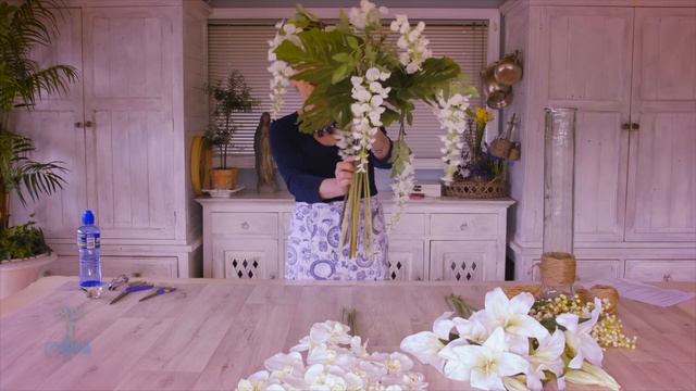 Wisteria, Lily and Orchid Floristry Arrangement