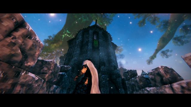 Valheim - Giant Mountain Castle on top of a mountain peak.