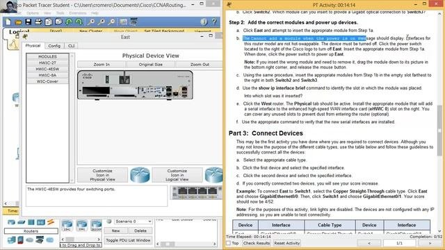 6.3.1.8 Packet Tracer - Exploring Internetworking Devices