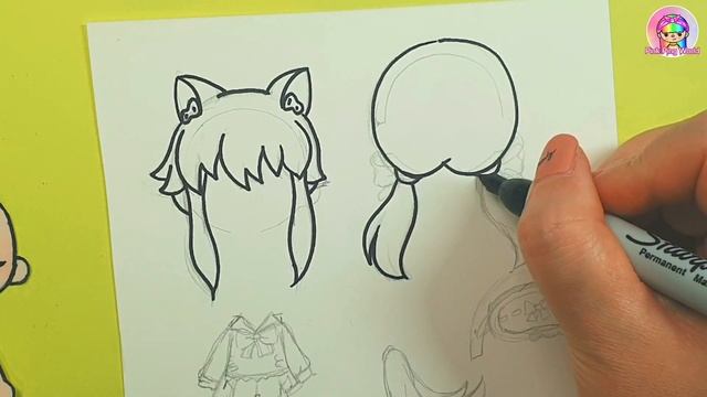 Gacha Club Toca Boca Style Drawing/How to draw/DIY Paper craft #diy #gacha #tocalifeworld