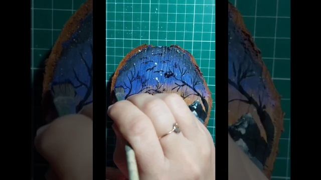 Рисунок на спиле дерева,поделка #своимируками