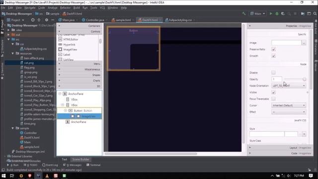 javafx ui sample -dark