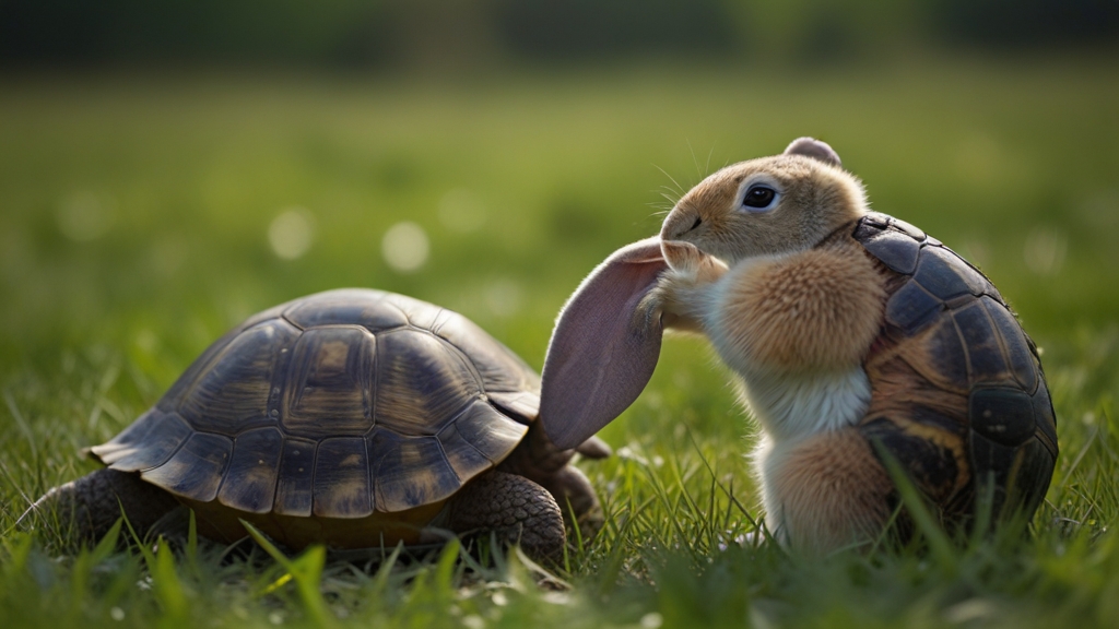 A nice story in A Rabbit & A Tortoise